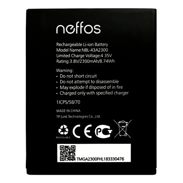 TP-Link Neffos C5s (NBL-43A2300) 2300mAh Li-ion, оригінал