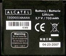 Alcatel OT С825 (T5000554AAAA) 700mAh Li-ion, оригінал