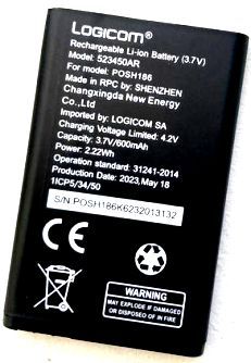 Logicom Le Posh 186 (523450AR) 600mAh Li-ion оригінал