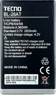 Tecno Y2 (BL-28AT) 2800mAh Li-polymer, оригінал