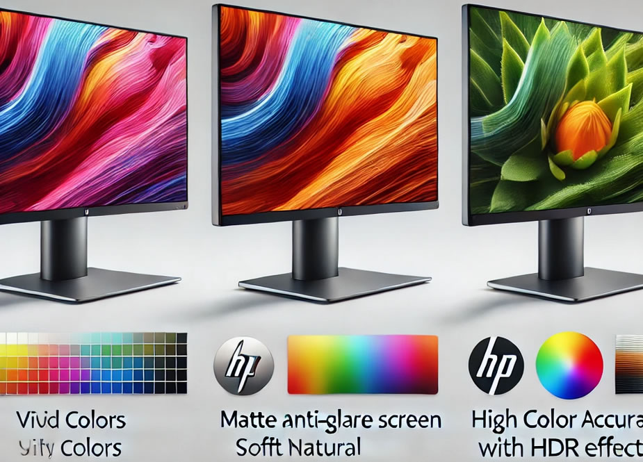 Кольори та покриття екрана Монітор HP